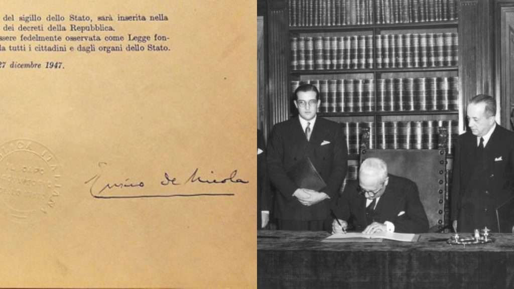Firma della Cosittuzione italiana