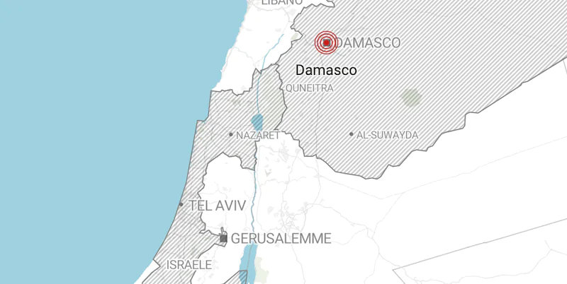 Israele Siria bombardamento mappa foto cartina