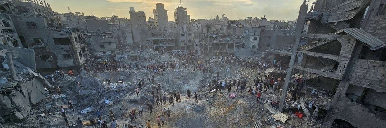 Foto macerie striscia di Gaza palazzi distrutti