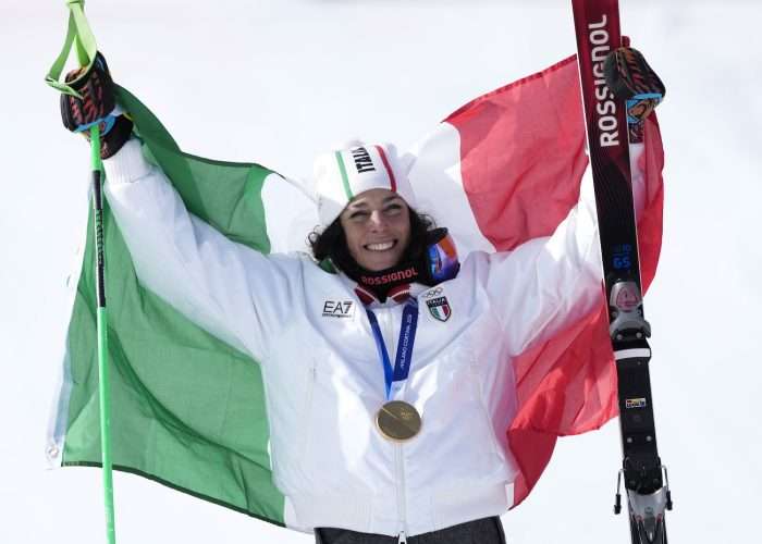 Settimana olimpica: Brignone festeggia il suo oro Federica Brignone festeggia il suo oro olimpico