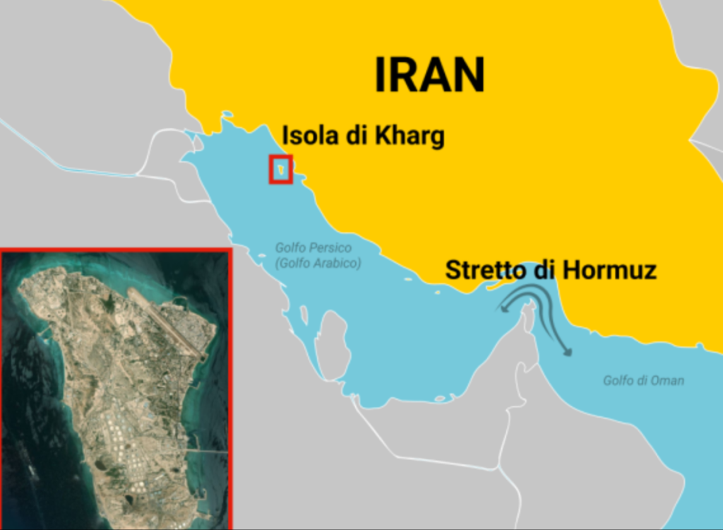 Linee rosse: isola di Kharg