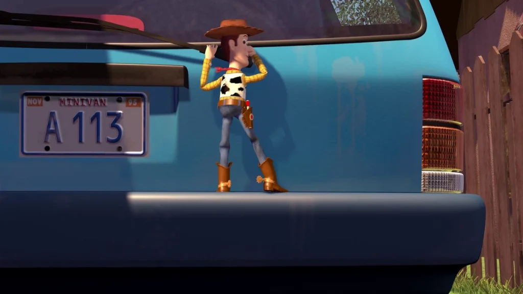 A113 come targa dell'auto in Toy Story (1995)